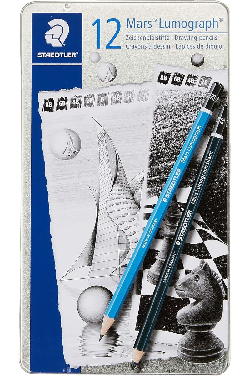 STAEDTLER Mars Lumograph Artist Pencil Set - Pack of 12 - Image 1